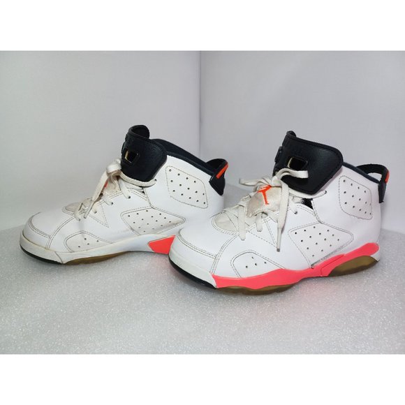 Nike Air Jordan 6 Retro White Infrared 2014 Sz 3Y 384666-123 Great Condition - Picture 3 of 12